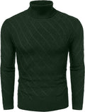 Slim Fit Thick Cotton Pullover Turtleneck Sweaters (US Only) Sweaters COOFANDY Store Green S 