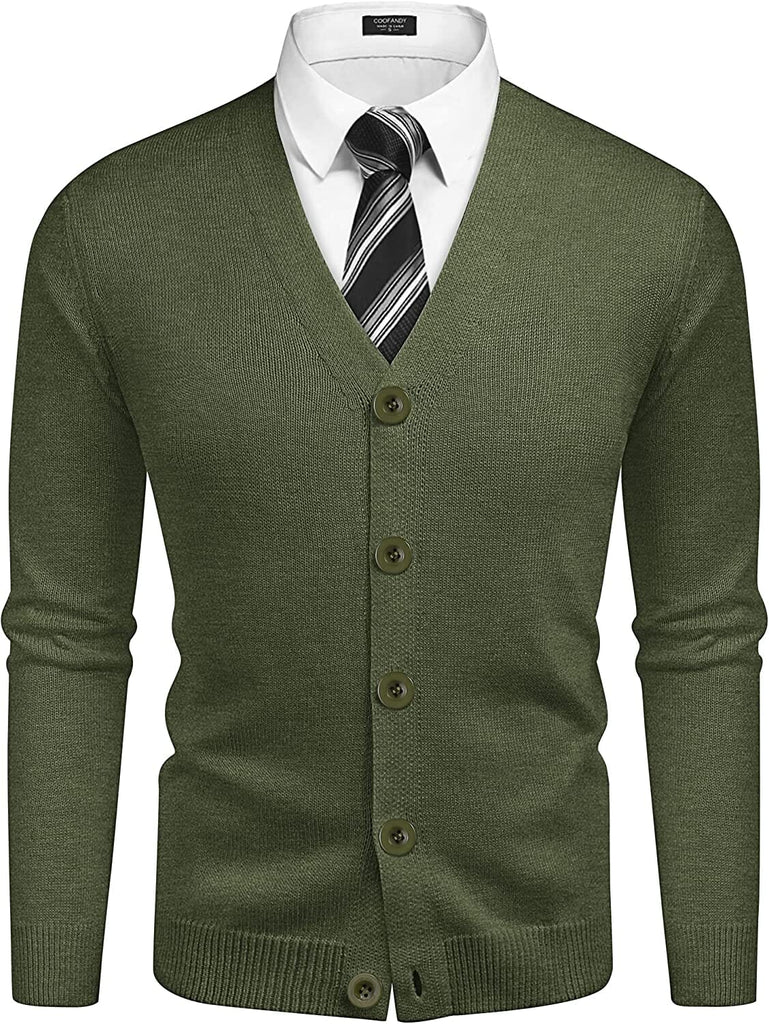 V Neck Lightweight Button Down Knitted Sweater