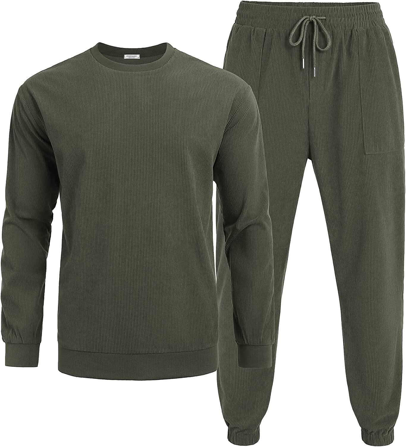 2 Piece Long Sleeve Pullover Sports Sets (US Only) Sports Set Coofandy's Army Green S 