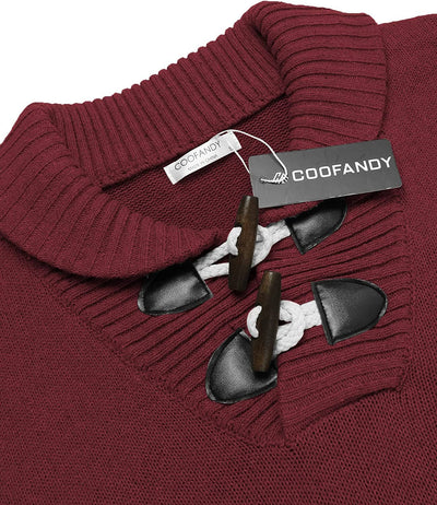 Shawl Collar Pullover Knit Sweaters with Pockets (US Only) Sweaters COOFANDY Store 