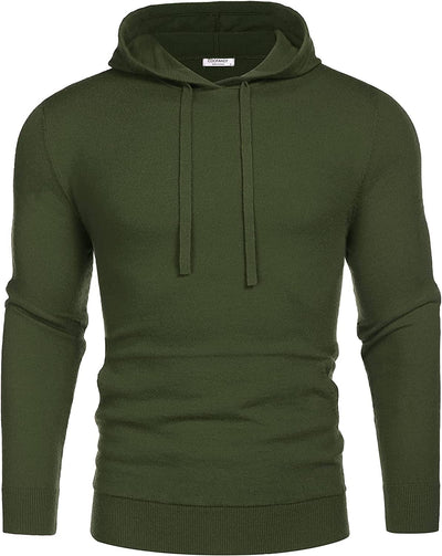 Long Sleeve Knitted Pullover Hooded Sweater (US Only) Hoodies Coofandy's Army Green S 