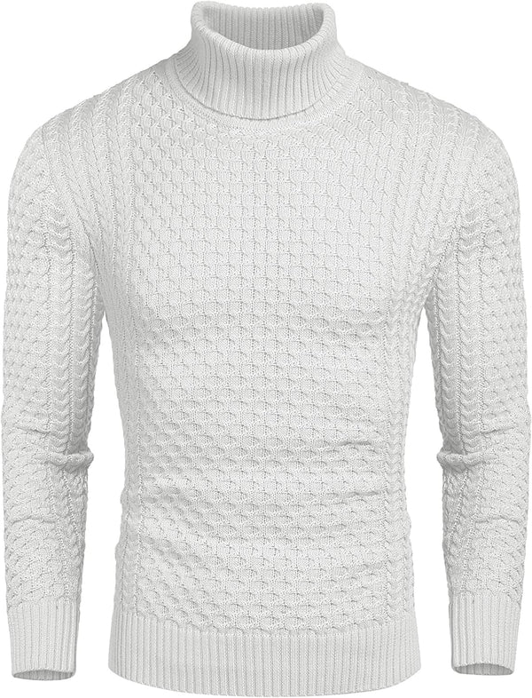 Slim Fit Turtleneck Twisted Sweater (US Only) Sweaters Coofandy&