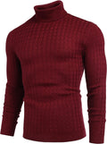 Turtleneck Patterned Knitted Pullover Sweater (US Only) Sweaters COOFANDY Store 
