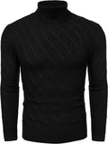 Slim Fit Thick Cotton Pullover Turtleneck Sweaters (US Only) Sweaters COOFANDY Store Black S 