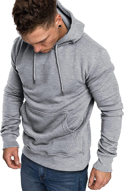 COOFANDY Men's Casual Hoodie Lightweight Long Sleeve Sports Hooded Sweatshirts Hoodies COOFANDY Store Small Light Grey 