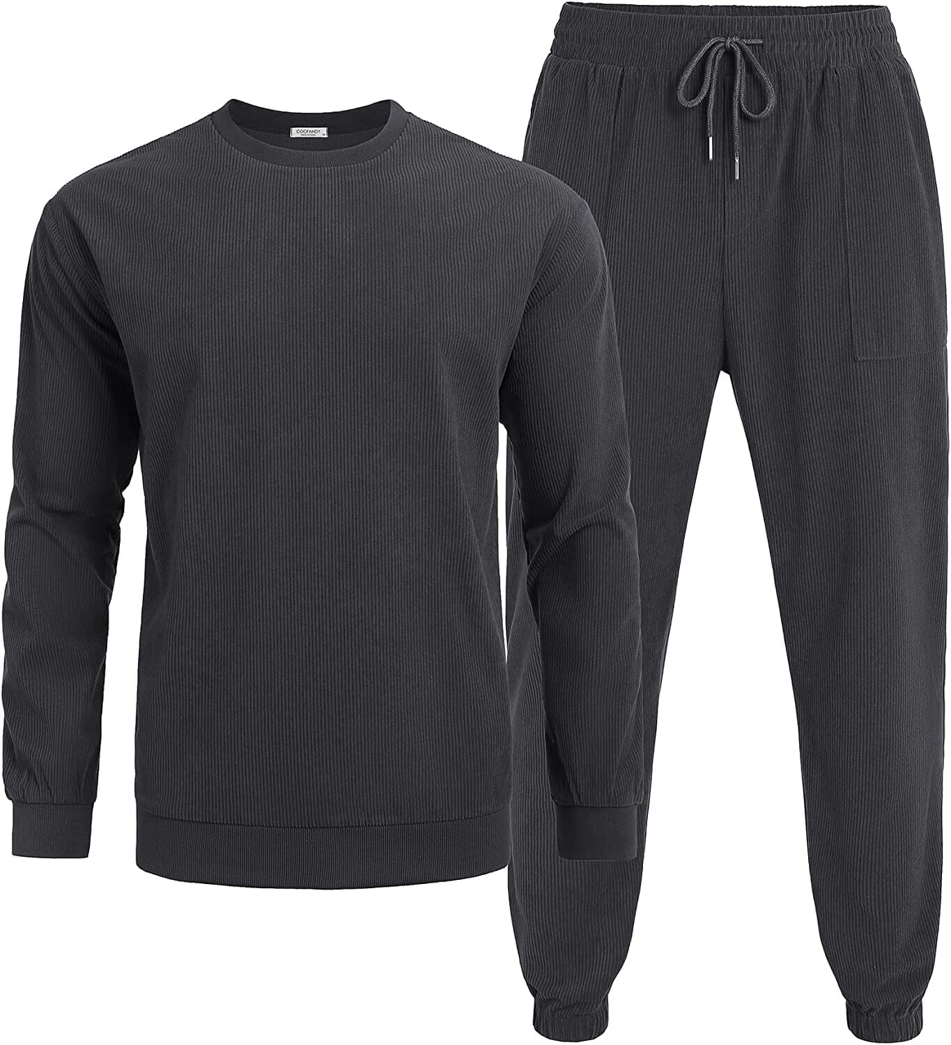 2 Piece Long Sleeve Pullover Sports Sets (US Only) Sports Set Coofandy's Dark Grey S 