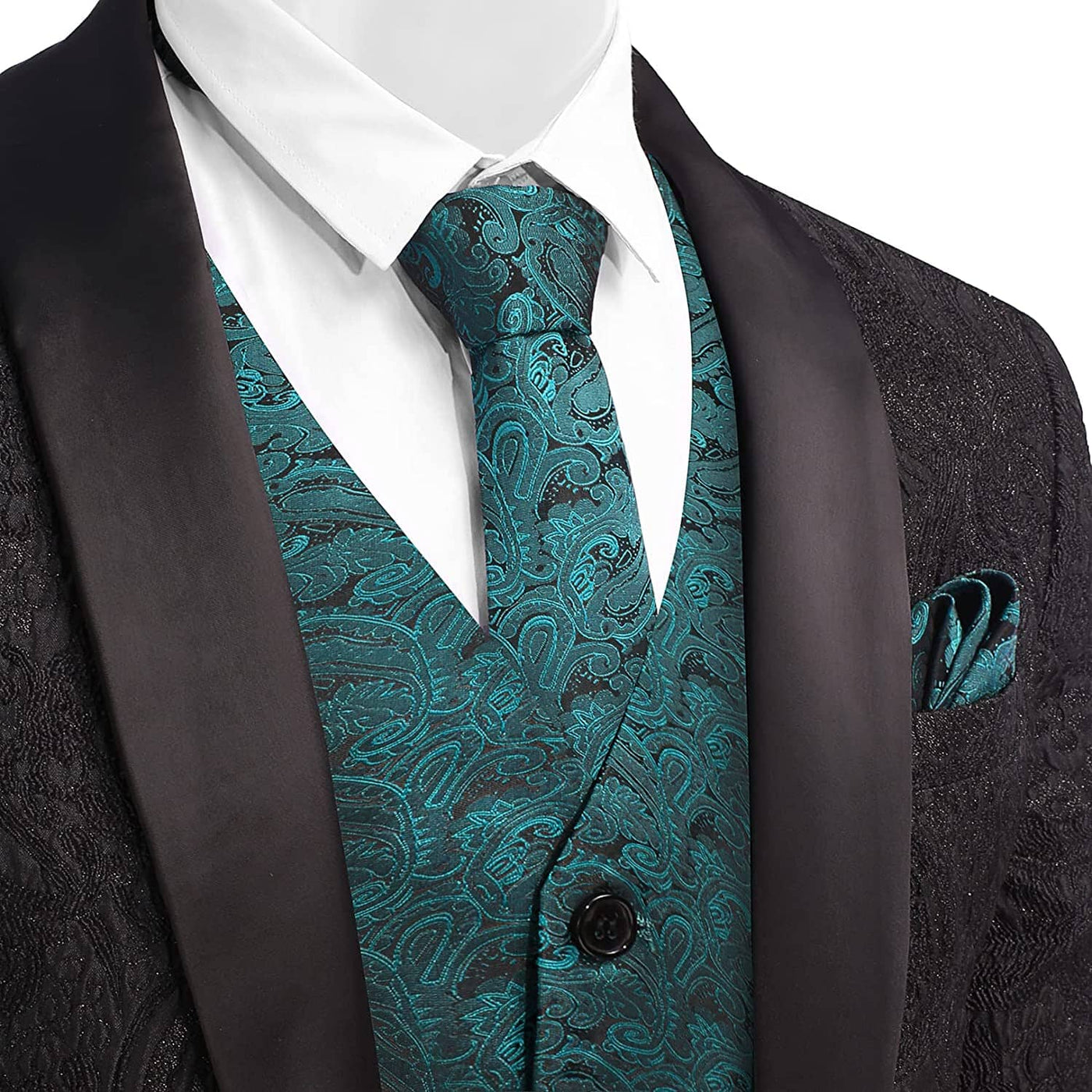 Floral Vest 4Pcs Suit (US Only) Vests COOFANDY Store 