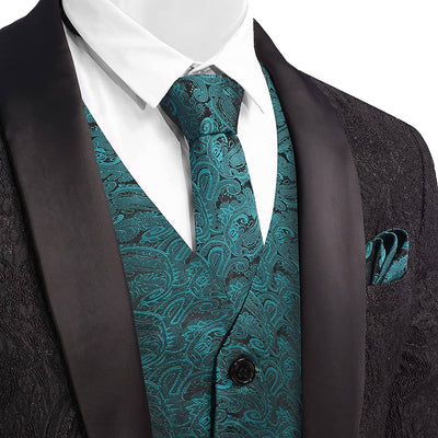 Floral Vest 4Pcs Suit (US Only) Vests COOFANDY Store 
