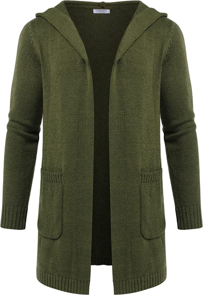 Lightweight Knitted Cardigan Sweaters with Pockets (US Only) Coat COOFANDY Store Army Green S 