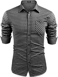 Business Button Up Plaid Shirts (US Only) Shirts Coofandy&