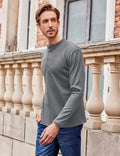 Long Sleeve Waffle Henley Shirts (US Only) T-Shirt Coofandy&