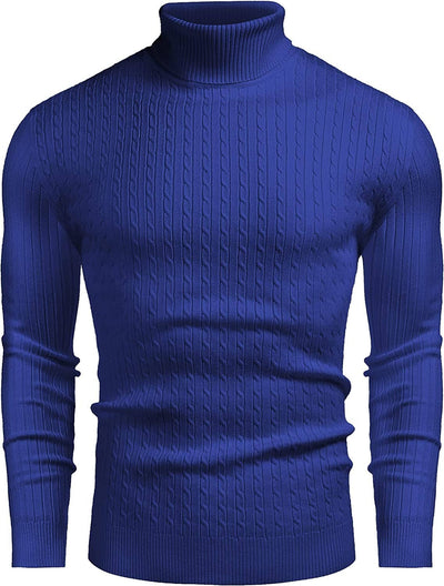 Twist Patterned Pullover Knitted Sweater (US Only) Sweater COOFANDY Store Royal Blue XS 