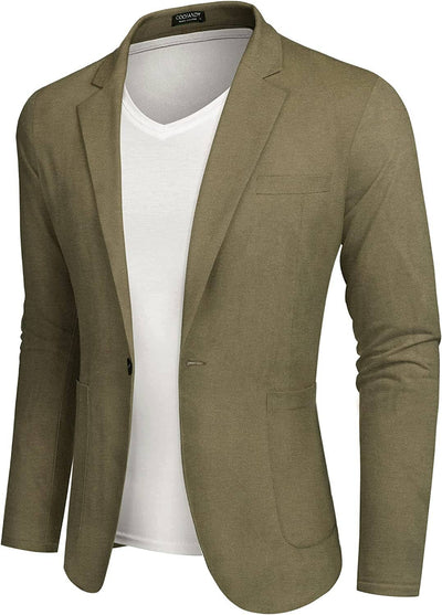 Casual Regular Fit Lightweight Linen Blazer (US Only) Blazer COOFANDY Store Army Green XS 