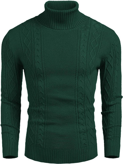 Turtleneck Casual Cable Knitted Pullover Sweaters (US Only) Fashion Hoodies & Sweatshirts COOFANDY Store 