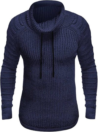 Coofandy Knitted Turtleneck Sweater (US Only) Fashion Hoodies & Sweatshirts COOFANDY Store Navy Blue Small 