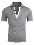 Coofandy Short Sleeve Polo Shirts (US Only) Polos coofandy Light Grey S 