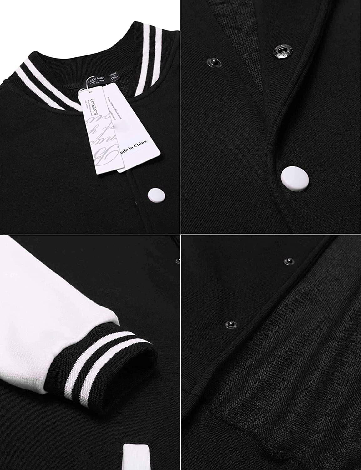 COOFANDY Men's Fashion Varsity Jacket Causal Slim Fit Cotton Letterman  Baseball Bomber Jackets