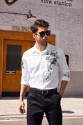 Rose Printed Slim Fit Dress Shirts (US Only) Shirts coofandy 