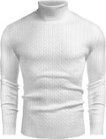 Twist Patterned Pullover Knitted Sweater (US Only) Sweater COOFANDY Store White S 