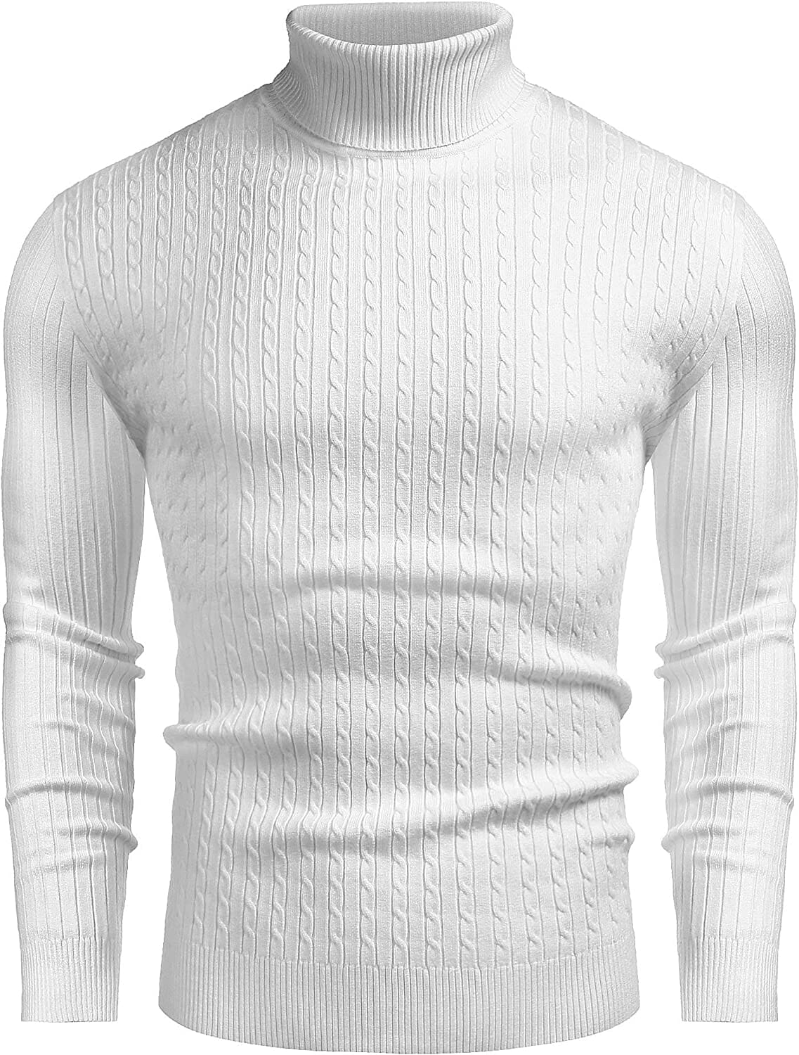 Twist Patterned Pullover Knitted Sweater (US Only) Sweater COOFANDY Store White S 
