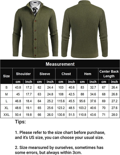 Stand Collar Button Down Sweaters (US Only) Sweaters COOFANDY Store 