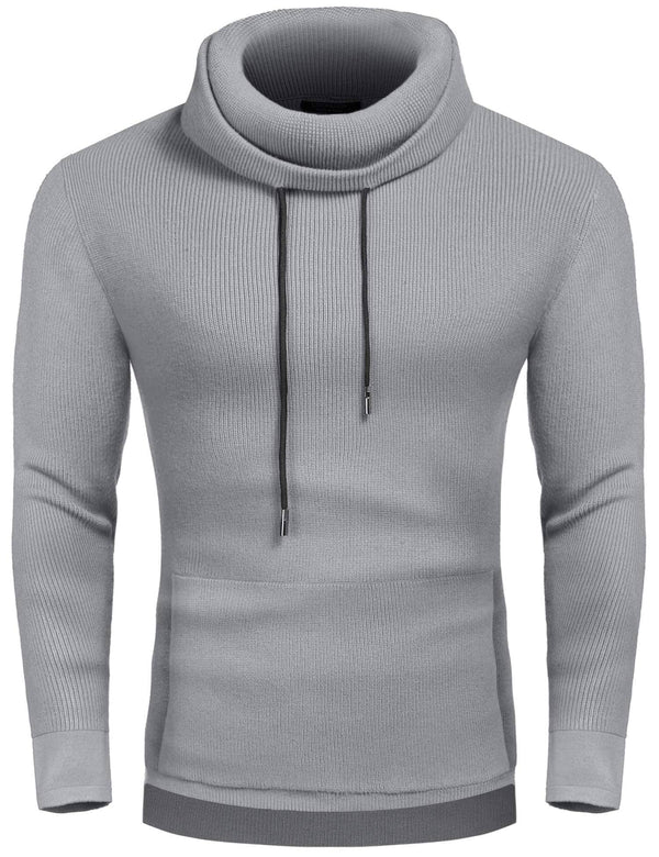 Knitted Pullover Turtleneck Sweater (US Only) Sweaters COOFANDY Store Grey S 