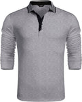 Slim Fit Cotton Polo Shirt (US Only) Shirts & Polos COOFANDY Store 01-grey S 