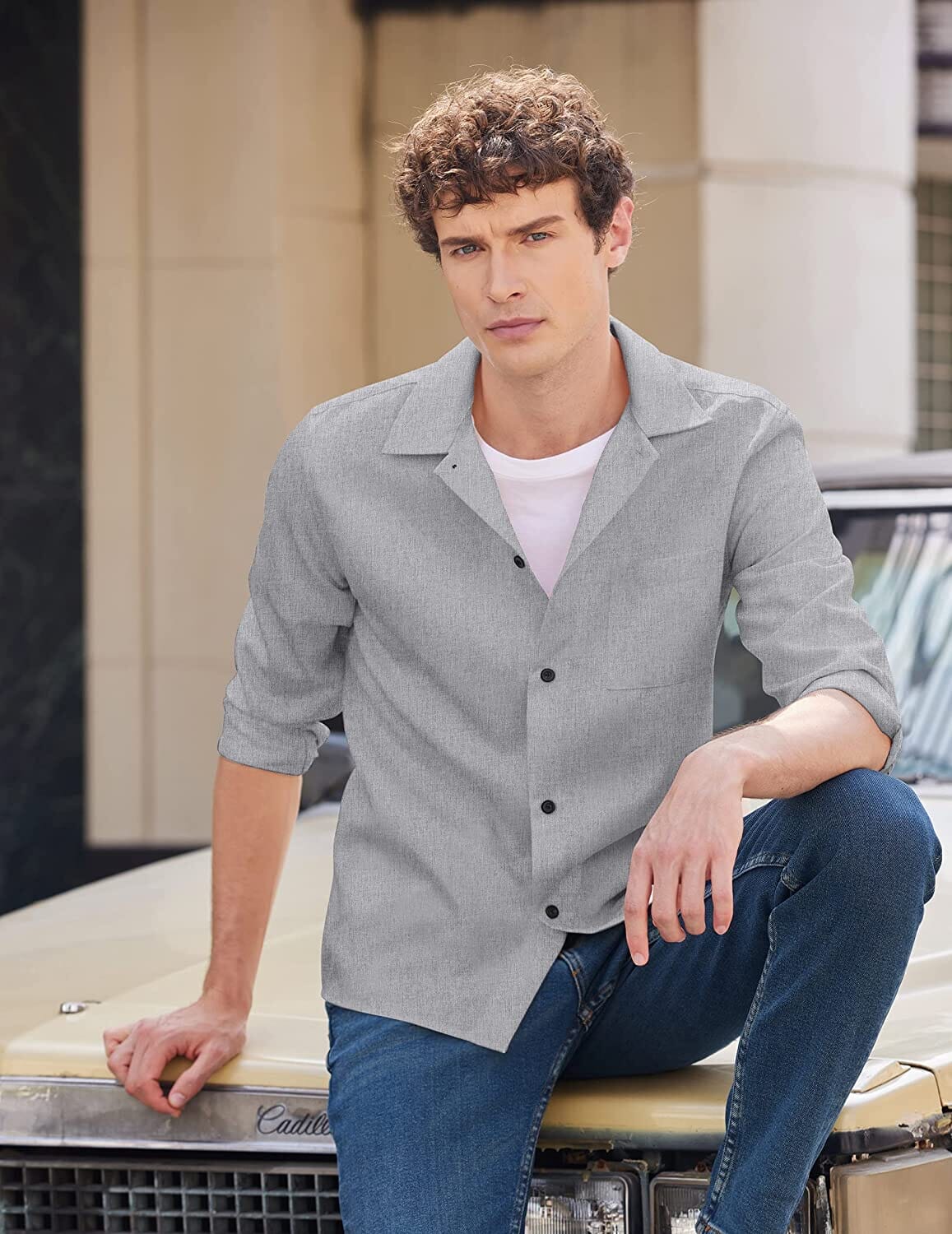 Casual Button Down Long Sleeve Shirt (US Only) Shirts COOFANDY Store 