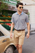 Coofandy Striped Polo Shirts (US Only) Polos coofandy 