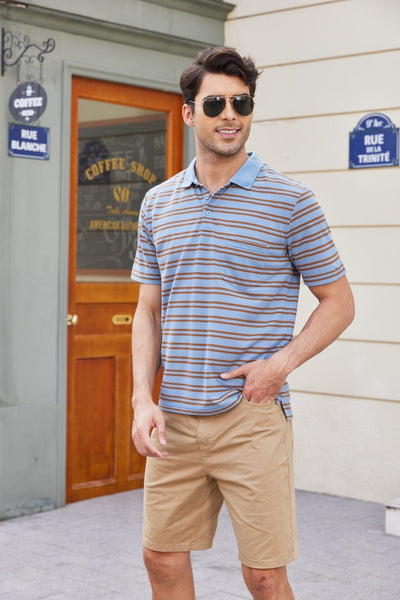 Coofandy Striped Polo Shirts (US Only) Polos coofandy 