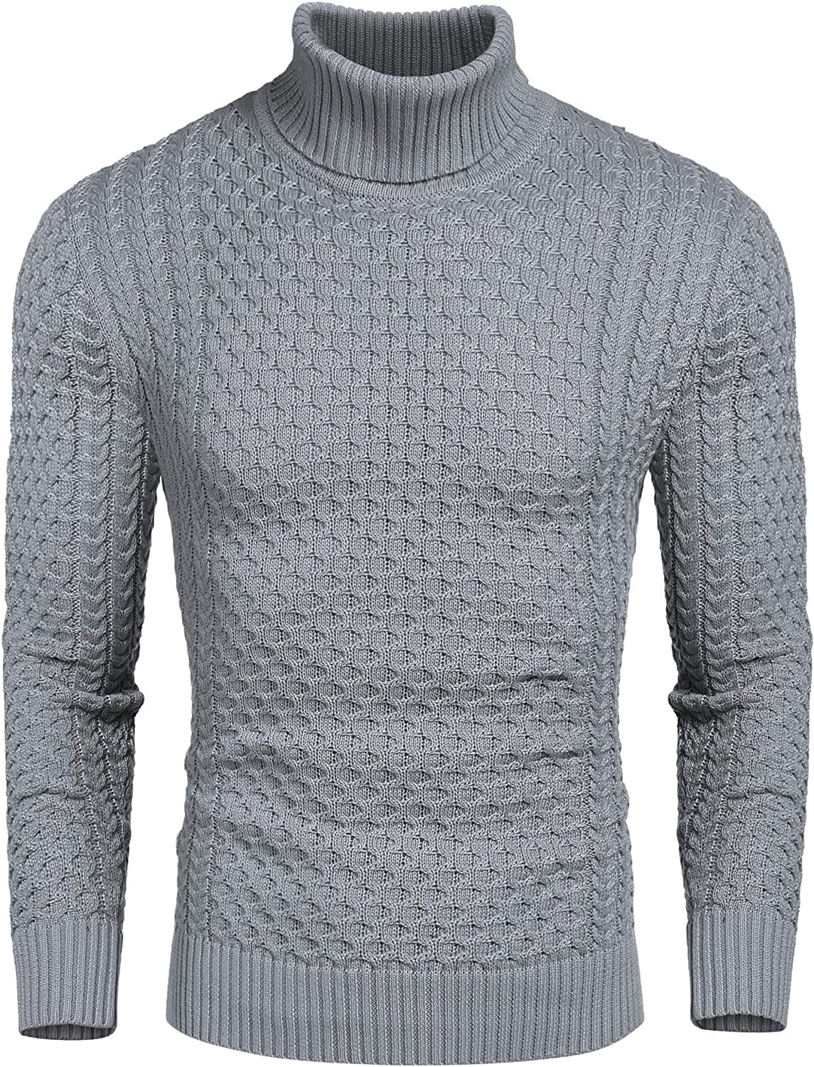 Slim Fit Turtleneck Twisted Sweater (US Only) Sweaters Coofandy's 