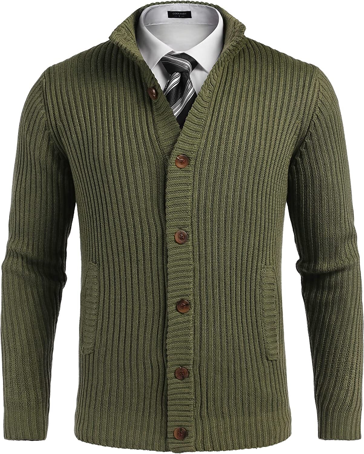 Stand Collar Button Down Sweaters (US Only) Sweaters COOFANDY Store 