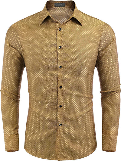 Luxury Shiny Button Down Shirts (US Only) Shirts & Polos Brand: COOFANDY 