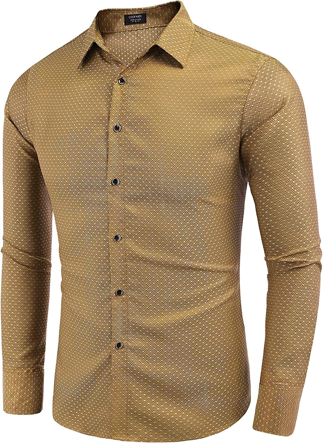 Luxury Shiny Button Down Shirts (US Only) Shirts & Polos Brand: COOFANDY 