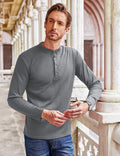 Long Sleeve Waffle Henley Shirts (US Only) T-Shirt Coofandy&