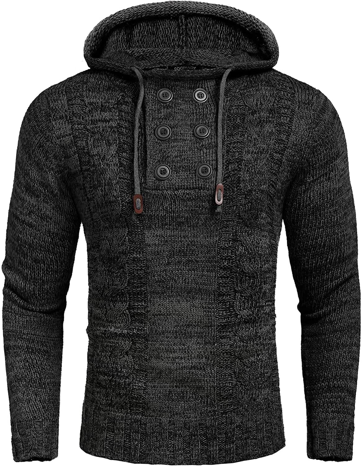 Casual Pullover Knitted Hoodies (US Only) Hoodies COOFANDY Store Black S 