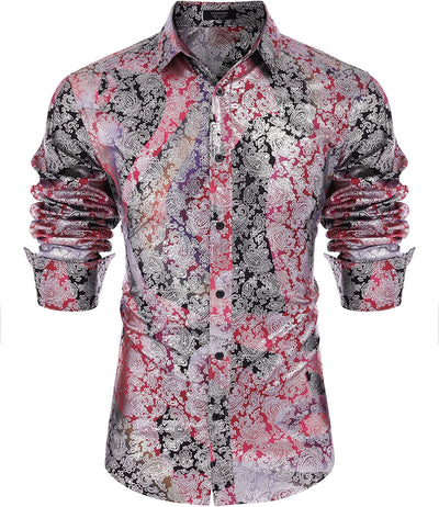 Luxury Design Floral Dress Shirt (US Only) Shirts COOFANDY Store 