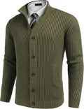 Stand Collar Button Down Sweaters (US Only) Sweaters COOFANDY Store Army Green S 