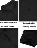 Slim Fit Zipper Polo Golf Shirt (US Only) Polos COOFANDY Store 