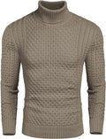Slim Fit Turtleneck Knitted Twisted Pullover Sweaters (US Only) Sweaters Coofandy&
