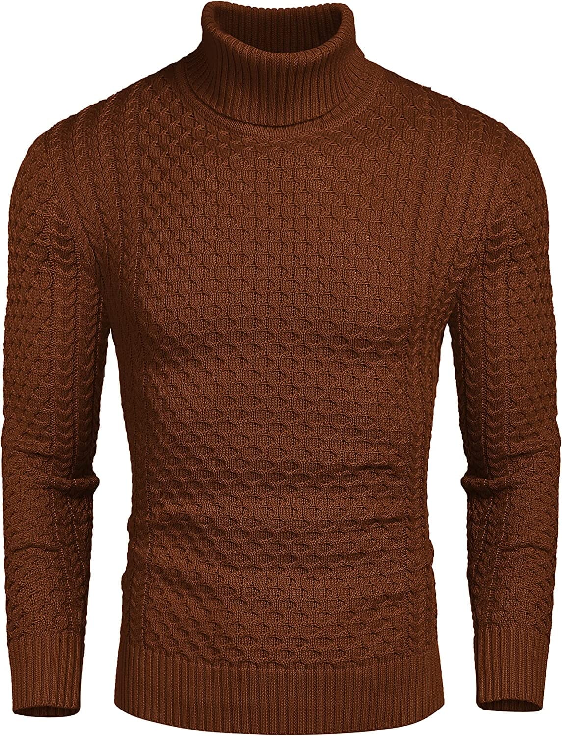 Slim Fit Turtleneck Knitted Twisted Pullover Sweaters (US Only) Sweaters Coofandy's 