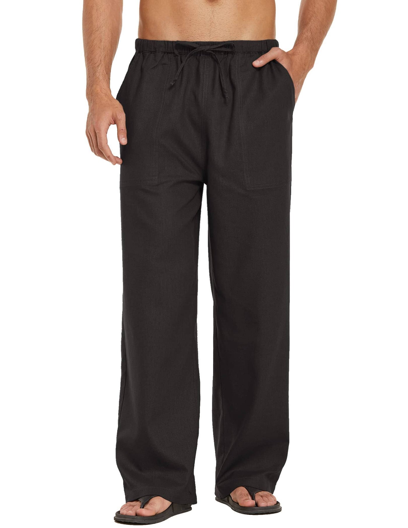 Coofandy Linen Style Loose Waist Yoga Pants (US Only) Pants coofandy Black S 