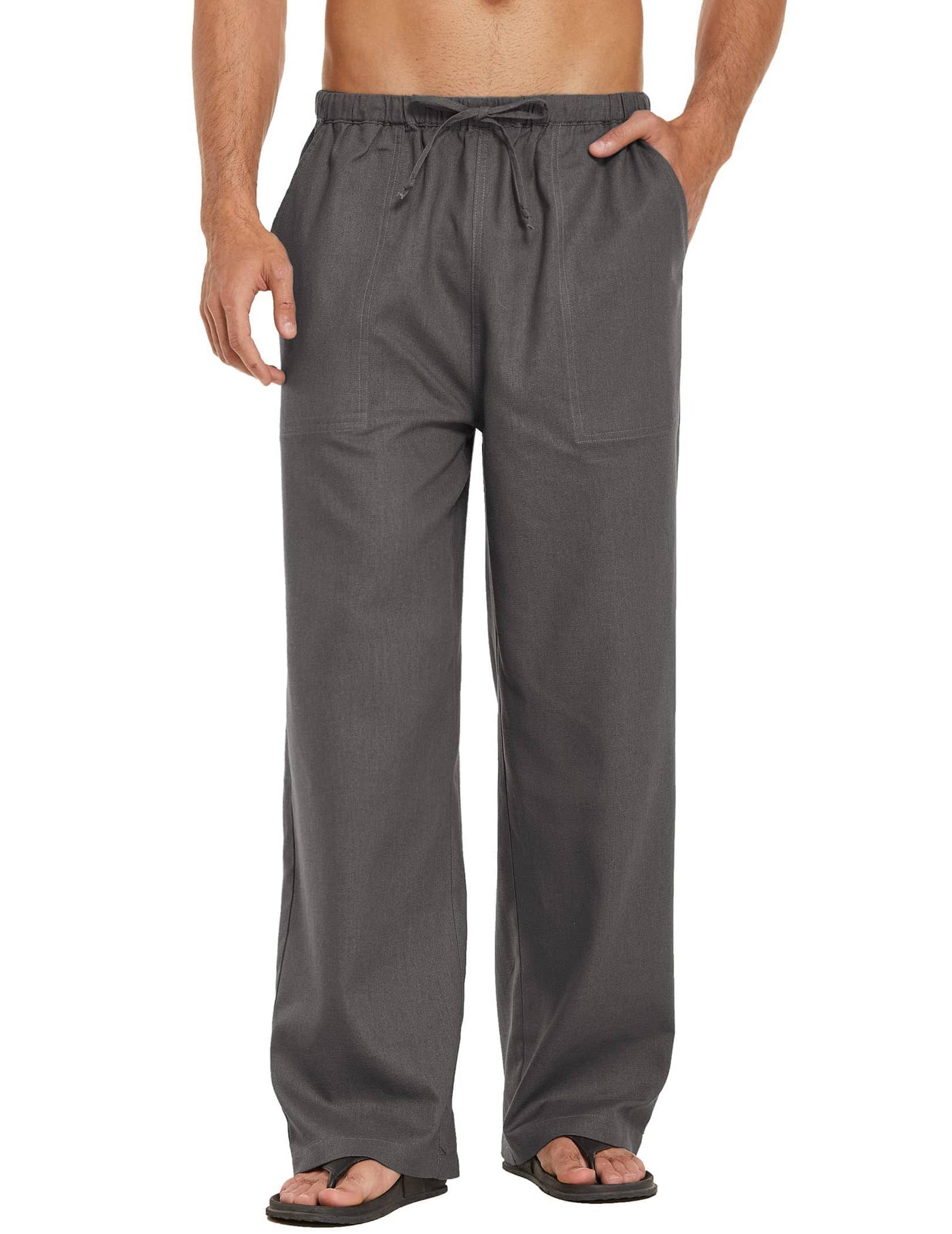 Coofandy Linen Style Loose Waist Yoga Pants (US Only) Pants coofandy Dark Grey S 