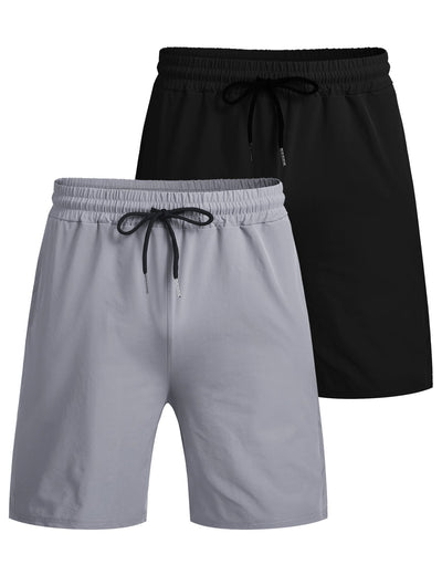 2-Pack Quick Dry Gym Shorts (US Only) Shorts coofandy Black/Grey S 