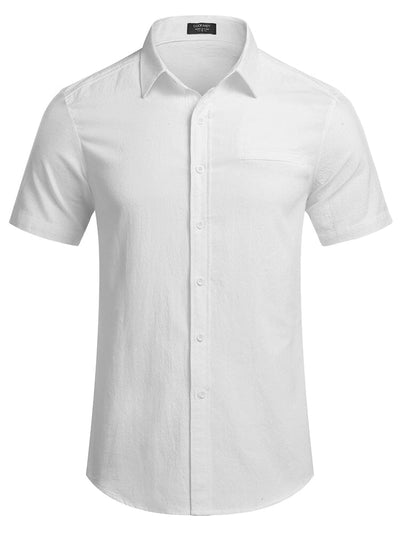 Casual Linen Button Down Shirt (US Only) Shirts coofandystore White S 