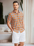 Casual Short Sleeve Plaid Shirt (US Only) Shirts coofandystore 