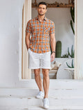 Casual Short Sleeve Plaid Shirt (US Only) Shirts coofandystore 