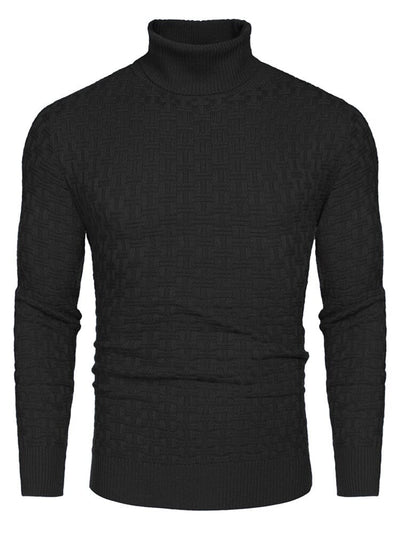 Casual Slim Fit Turtleneck Pullover Sweaters (US Only) Sweaters coofandystore Black S 