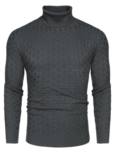 Casual Slim Fit Turtleneck Pullover Sweaters (US Only) Sweaters coofandystore Dark Grey S 