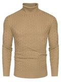 Casual Slim Fit Turtleneck Pullover Sweaters (US Only) Sweaters coofandystore Khaki S 